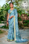 Silika Vol 2 By Kashvi Dull Moss Viscose Printed Wholesale Daily Wear Saree In India
